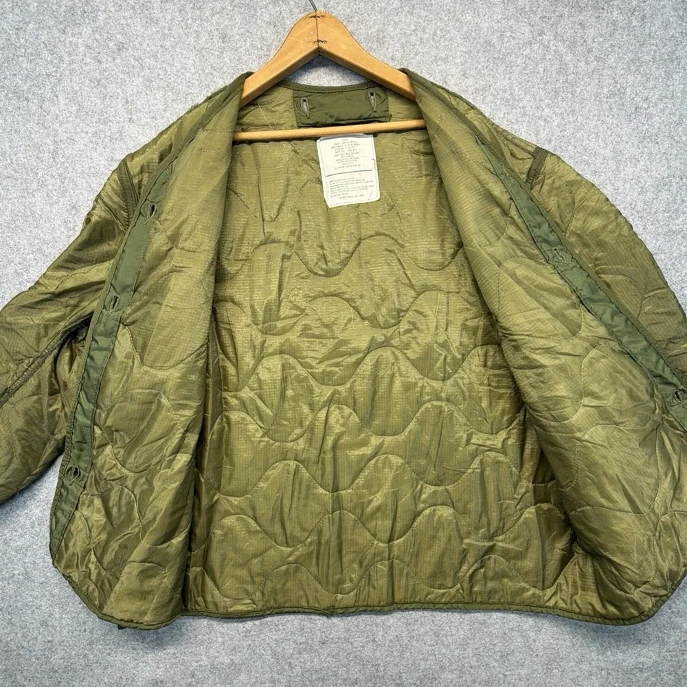 Vintage US Military Cold Weather M65 Field Coat Liner Size Large Woobie Green